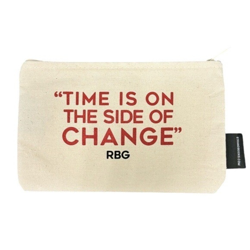 Strand Bookstore RBG Ruth Bader Ginsburg Canvas Zipper Pouch Makeup Bag Cream - Picture 3 of 4